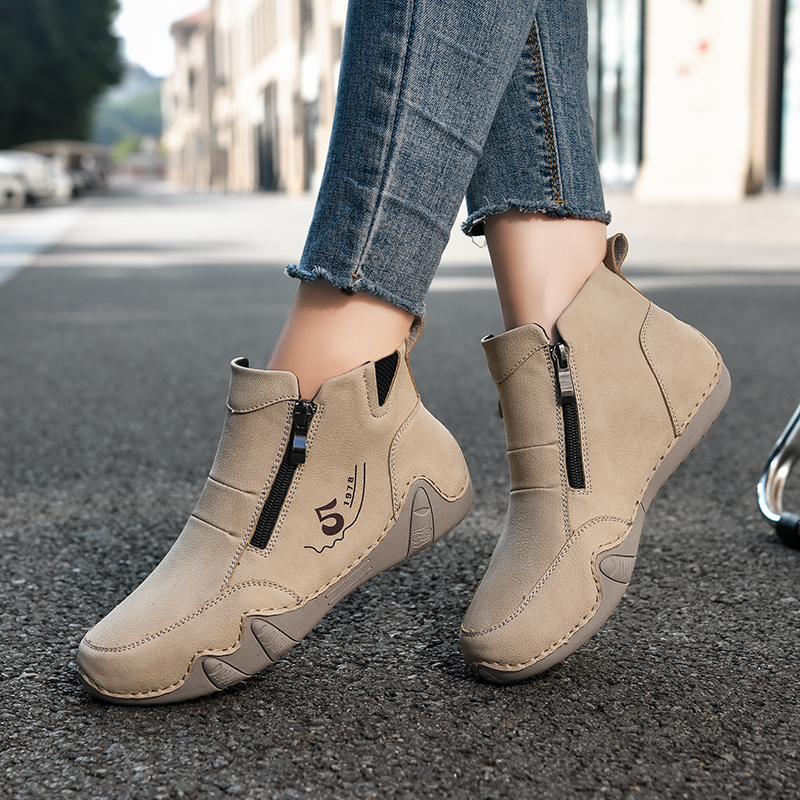 🏃‍♀️👢Promotion - 70% OFF! ✨Women's Outdoor Comfort Waterproof Non-slip Slip-On Driving Boots Wide Toe Orthopedic Shoes - Proven Plantar Fasciitis, Foot and Heel Pain Relief