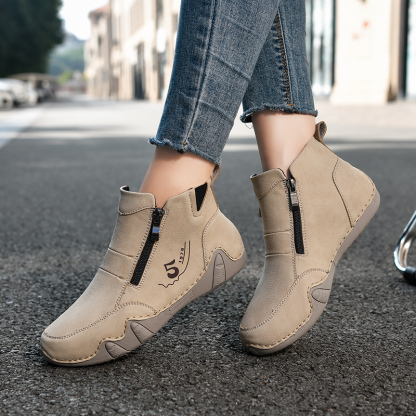🏃‍♀️👢Promotion - 70% OFF! ✨Women's Outdoor Comfort Waterproof Non-slip Slip-On Driving Boots Wide Toe Orthopedic Shoes - Proven Plantar Fasciitis, Foot and Heel Pain Relief