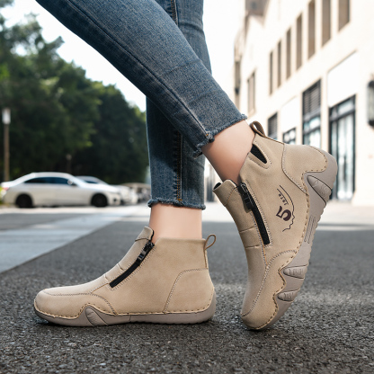 🏃‍♀️👢Promotion - 70% OFF! ✨Women's Outdoor Comfort Waterproof Non-slip Slip-On Driving Boots Wide Toe Orthopedic Shoes - Proven Plantar Fasciitis, Foot and Heel Pain Relief