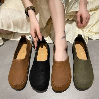 🔥Limited Time Offer 50% OFF🔥Women's Loafers Flat Slip-On Shoes Leather Soft Low Heel for Casual Office Walking - Proven Plantar Fasciitis, Foot and Heel Pain Relief