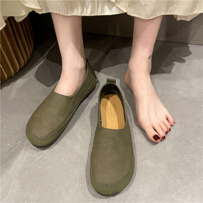 🔥Limited Time Offer 50% OFF🔥Women's Loafers Flat Slip-On Shoes Leather Soft Low Heel for Casual Office Walking - Proven Plantar Fasciitis, Foot and Heel Pain Relief