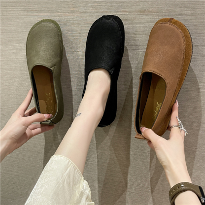 🔥Limited Time Offer 50% OFF🔥Women's Loafers Flat Slip-On Shoes Leather Soft Low Heel for Casual Office Walking - Proven Plantar Fasciitis, Foot and Heel Pain Relief