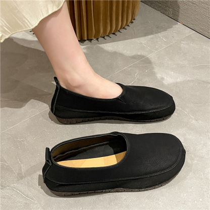 🔥Limited Time Offer 50% OFF🔥Women's Loafers Flat Slip-On Shoes Leather Soft Low Heel for Casual Office Walking - Proven Plantar Fasciitis, Foot and Heel Pain Relief
