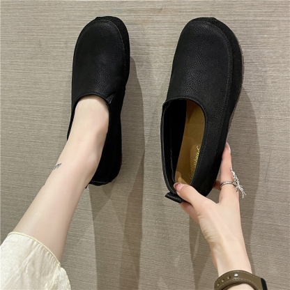 🔥Limited Time Offer 50% OFF🔥Women's Loafers Flat Slip-On Shoes Leather Soft Low Heel for Casual Office Walking - Proven Plantar Fasciitis, Foot and Heel Pain Relief
