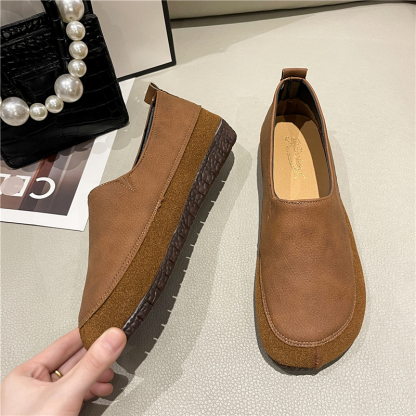 🔥Limited Time Offer 50% OFF🔥Women's Loafers Flat Slip-On Shoes Leather Soft Low Heel for Casual Office Walking - Proven Plantar Fasciitis, Foot and Heel Pain Relief