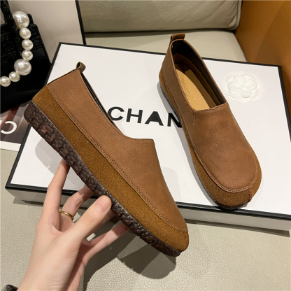🔥Limited Time Offer 50% OFF🔥Women's Loafers Flat Slip-On Shoes Leather Soft Low Heel for Casual Office Walking - Proven Plantar Fasciitis, Foot and Heel Pain Relief