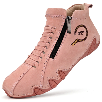 ⏰Promotion - 70% OFF🔥Women's Waterproof Casual Ankle Boots for Hiking Camping & Driving Double Side Zipper - Proven Plantar Fasciitis, Foot and Heel Pain Relief