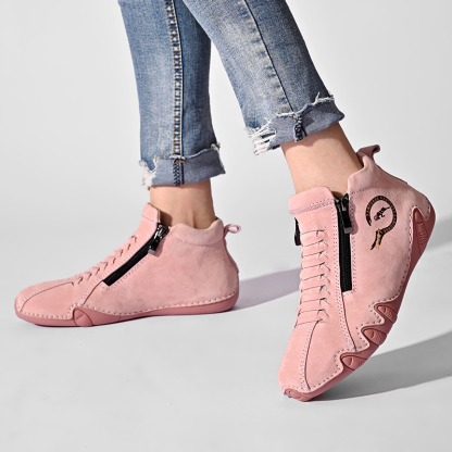 ⏰Promotion - 70% OFF🔥Women's Waterproof Casual Ankle Boots for Hiking Camping & Driving Double Side Zipper - Proven Plantar Fasciitis, Foot and Heel Pain Relief