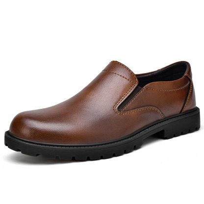 🔥On This Week Sale OFF 70%🔥Men's Classic 100% Genuine Leather Handcrafted Slip-On Shoes – Waterproof, Lightweight, Anti-Slip Sole