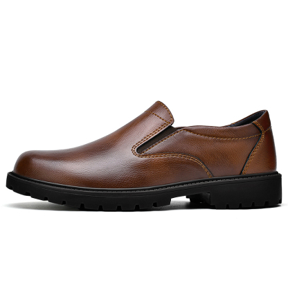 🔥On This Week Sale OFF 70%🔥Men's Classic 100% Genuine Leather Handcrafted Slip-On Shoes – Waterproof, Lightweight, Anti-Slip Sole