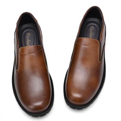 🔥On This Week Sale OFF 70%🔥Men's Classic 100% Genuine Leather Handcrafted Slip-On Shoes – Waterproof, Lightweight, Anti-Slip Sole