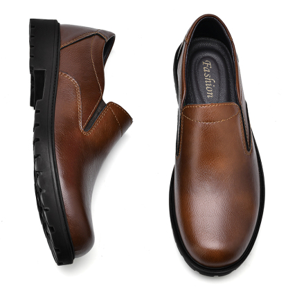 🔥On This Week Sale OFF 70%🔥Men's Classic 100% Genuine Leather Handcrafted Slip-On Shoes – Waterproof, Lightweight, Anti-Slip Sole