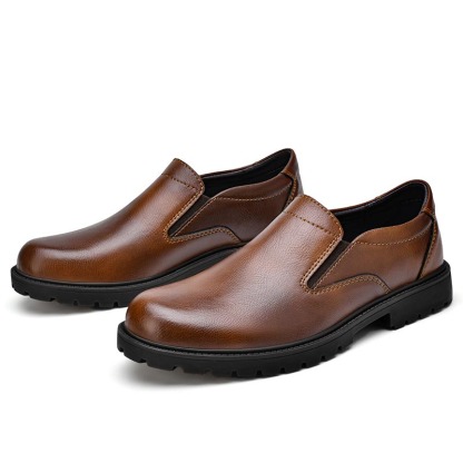 🔥On This Week Sale OFF 70%🔥Men's Classic 100% Genuine Leather Handcrafted Slip-On Shoes – Waterproof, Lightweight, Anti-Slip Sole