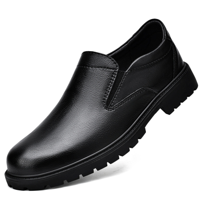 🔥On This Week Sale OFF 70%🔥Men's Classic 100% Genuine Leather Handcrafted Slip-On Shoes – Waterproof, Lightweight, Anti-Slip Sole