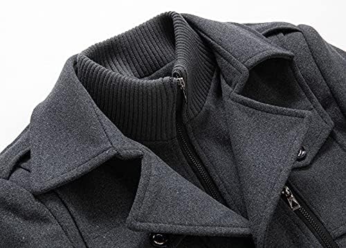 Autumn Winter Men's Wool Coat Cold Men Woolen Overcoat Double Collar Casual