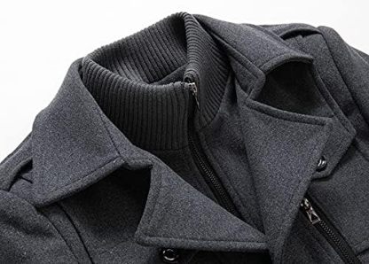 Autumn Winter Men's Wool Coat Cold Men Woolen Overcoat Double Collar Casual