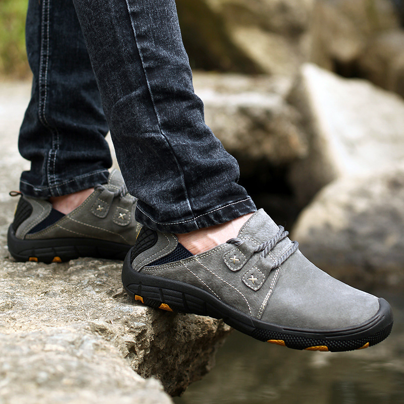 ⏰LIMITED SALE 70% OFF🔥Men's Genuine Leather Outdoor Wear Resistant Non-slip Hiking Shoes - For 20+ Mobility Disorders and Foot Conditions