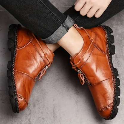 🔥On This Week Sale 70% OFF🔥Men's Orthopedic Non-Slip Comfy Casual Genuine Leather Ankle Boots-Improve Posture and Get Rid of Painless Walking and Standing