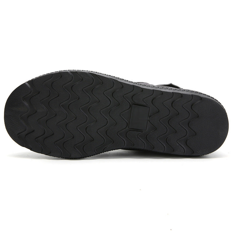 (⏰Limited Time 70% Discount Event) Men's 2024 Winter New Warm Waterproof Non-Slip Puncture-Resistant Velcro Slip-On Snow Boots Ankle Support Orthopedic Wide Toe Arch Support Cotton Shoes