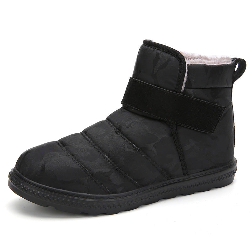 (⏰Limited Time 70% Discount Event) Men's 2024 Winter New Warm Waterproof Non-Slip Puncture-Resistant Velcro Slip-On Snow Boots Ankle Support Orthopedic Wide Toe Arch Support Cotton Shoes