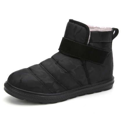 (⏰Limited Time 70% Discount Event) Men's 2024 Winter New Warm Waterproof Non-Slip Puncture-Resistant Velcro Slip-On Snow Boots Ankle Support Orthopedic Wide Toe Arch Support Cotton Shoes