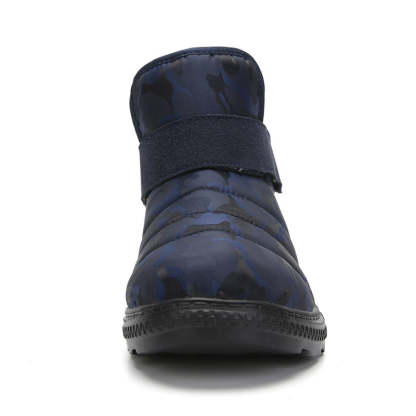 (⏰Limited Time 70% Discount Event) Men's 2024 Winter New Warm Waterproof Non-Slip Puncture-Resistant Velcro Slip-On Snow Boots Ankle Support Orthopedic Wide Toe Arch Support Cotton Shoes