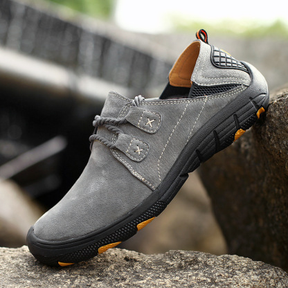 ⏰LIMITED SALE 70% OFF🔥Men's Genuine Leather Outdoor Wear Resistant Non-slip Hiking Shoes - For 20+ Mobility Disorders and Foot Conditions