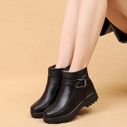 ⏰Promotion - 70% OFF🔥Orthopedic Women Ankle Boots Arch Support Warm Waterproof Genuine Leather Fashion- Proven Plantar Fasciitis, Foot and Heel Pain Relief
