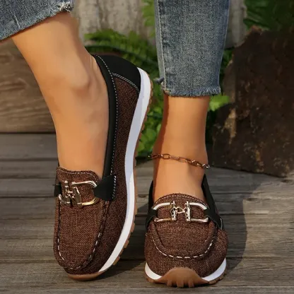 🔥Last Day Promotion 70% OFF - Women Comfortable Chain Decor Casual Orthopedic Walking Shoes - Proven Plantar Fasciitis, Foot and Heel Pain Relief