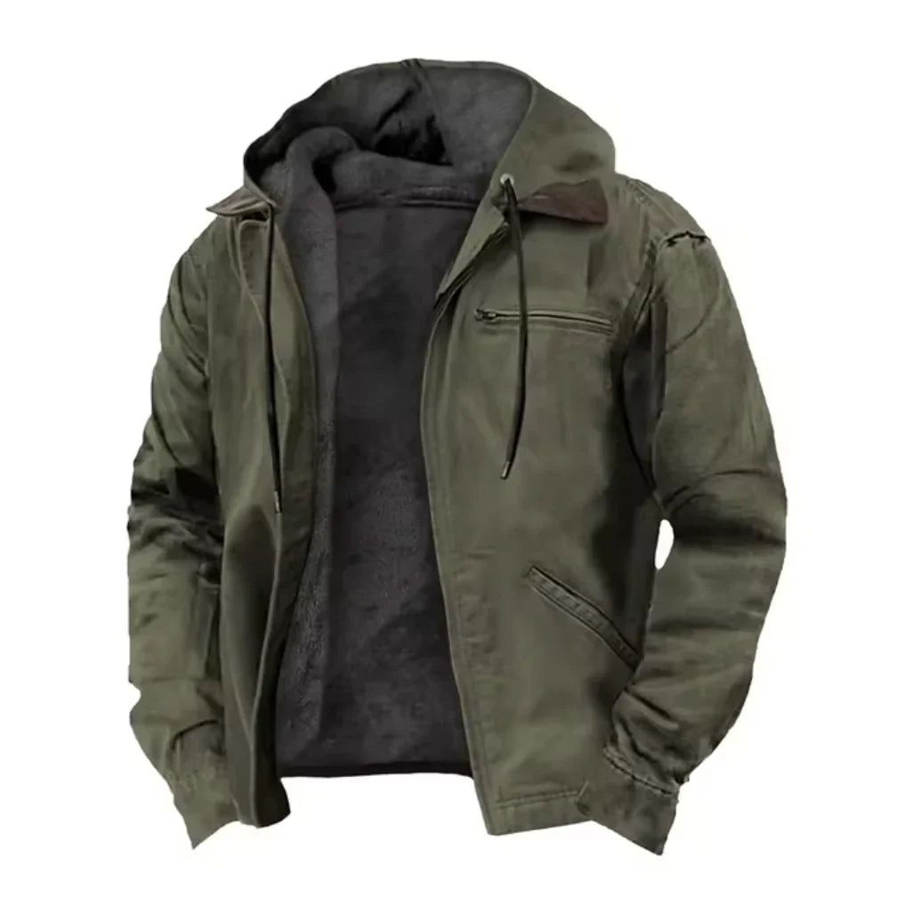 Men's Casual Fleece Hooded Jacket