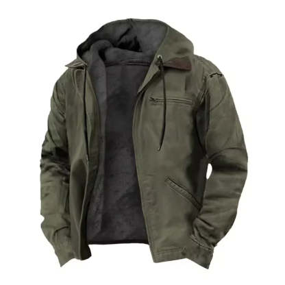 Men's Casual Fleece Hooded Jacket