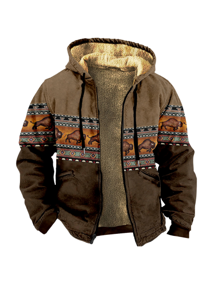 Herren Multicolor Graphic Print Sweatshirt mit Kapuze