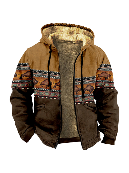 Herren Multicolor Graphic Print Sweatshirt mit Kapuze