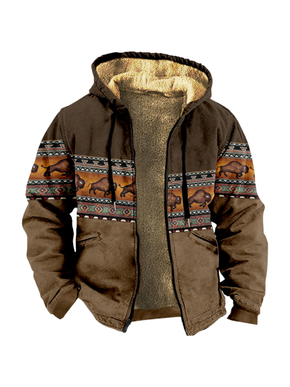 Herren Multicolor Graphic Print Sweatshirt mit Kapuze