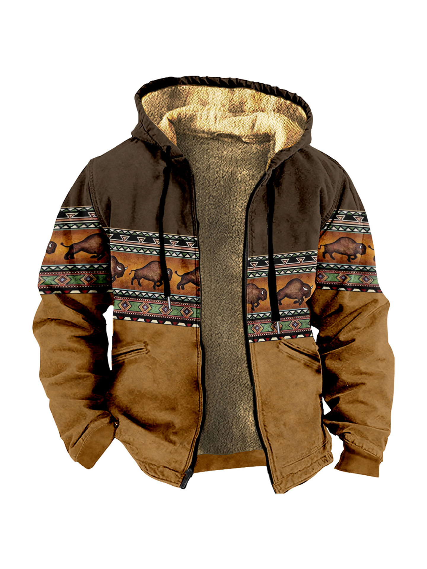 Herren Multicolor Graphic Print Sweatshirt mit Kapuze