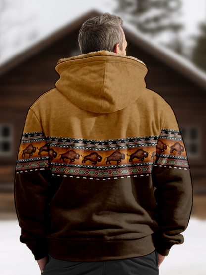 Herren Multicolor Graphic Print Sweatshirt mit Kapuze