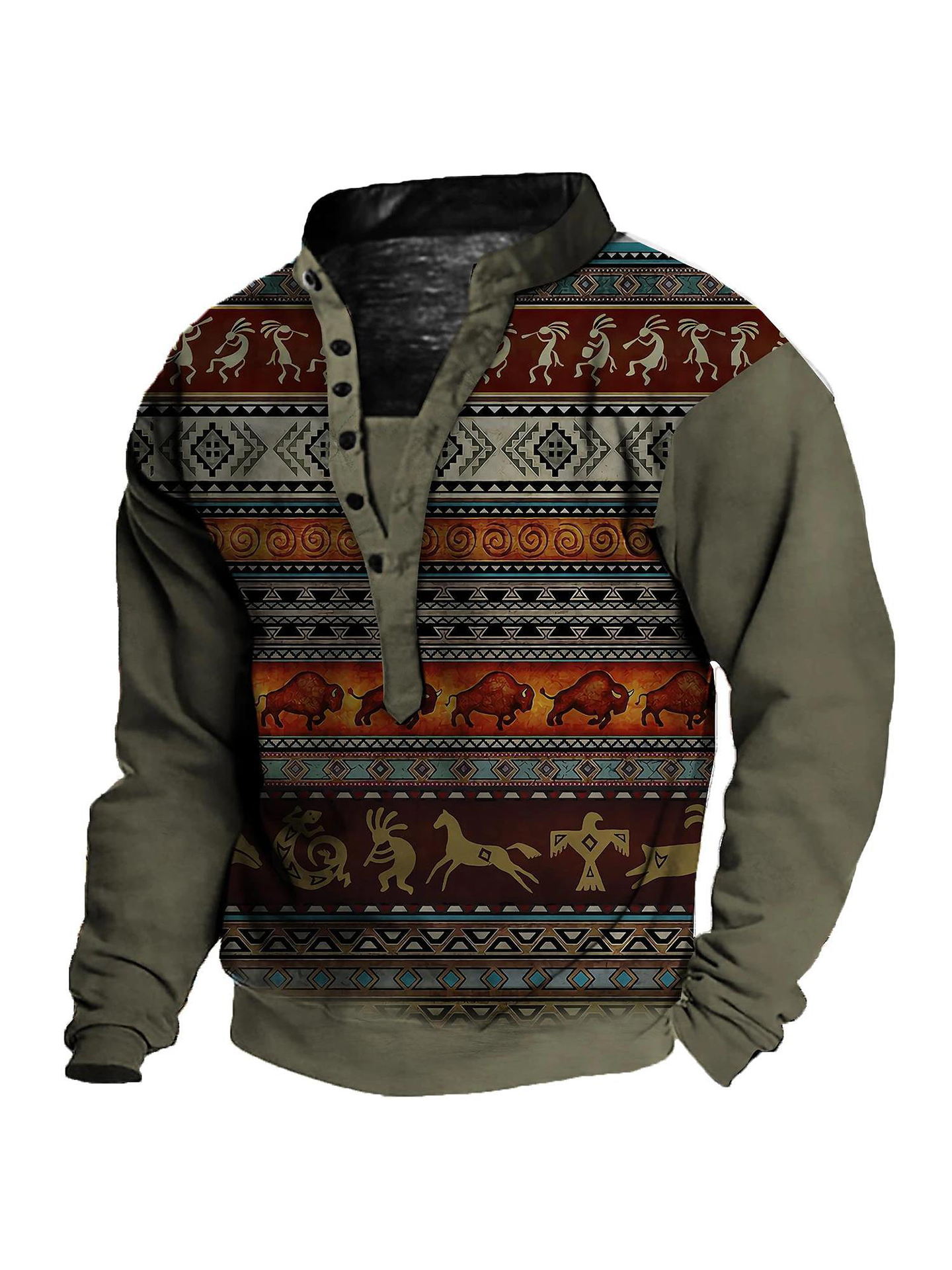 Herren Western Style Ethnisches Sweatshirt