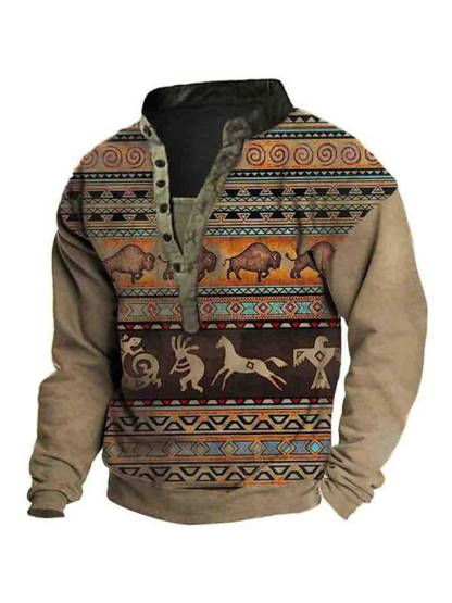 Herren Western Style Ethnisches Sweatshirt