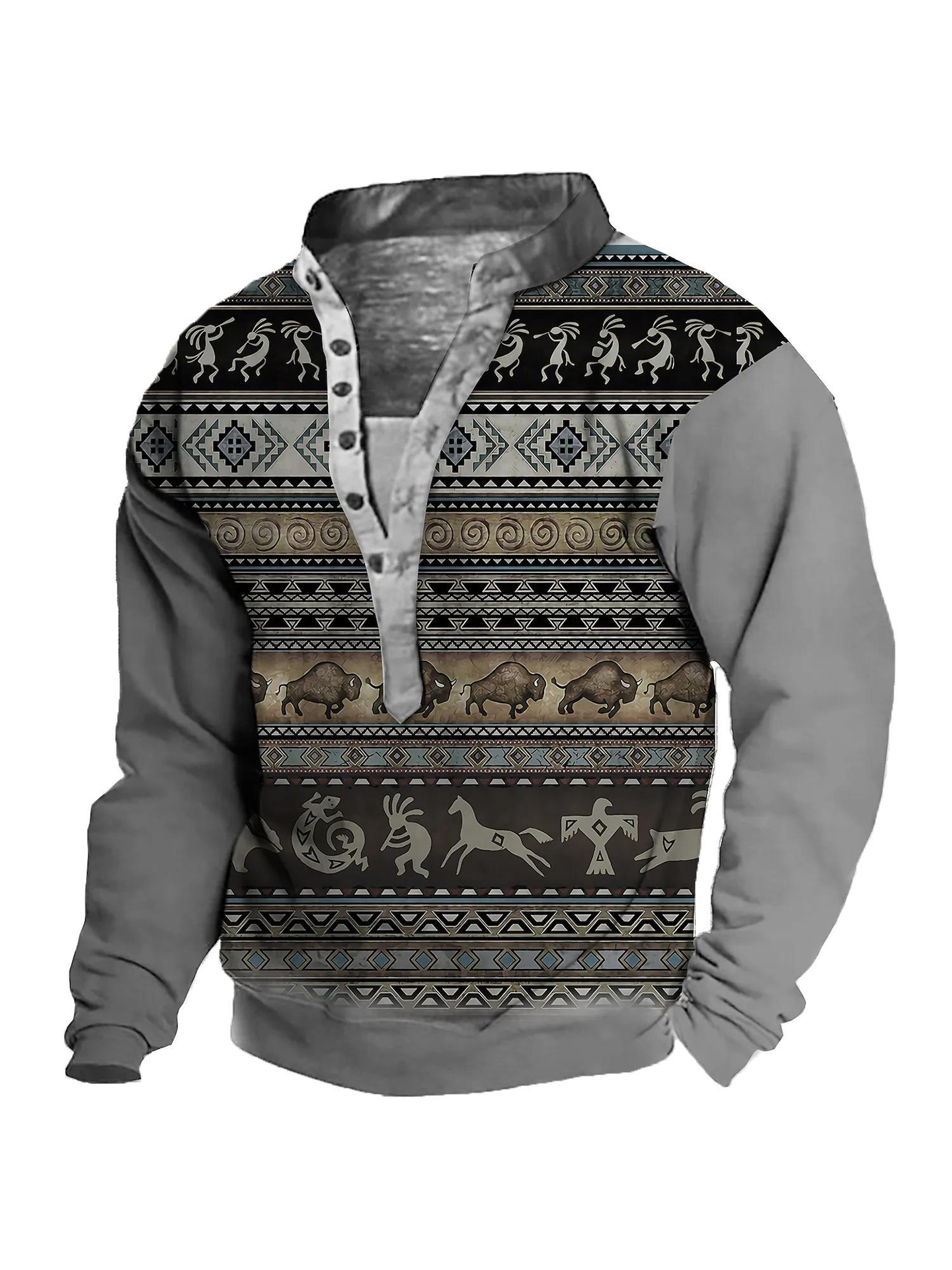 Herren Western Style Ethnisches Sweatshirt