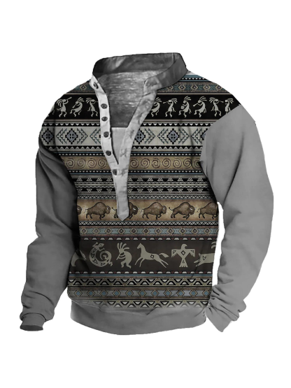 Herren Western Style Ethnisches Sweatshirt