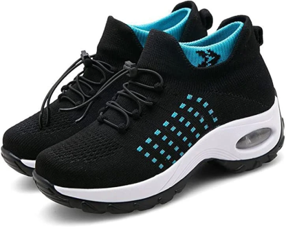 Women's Slip on Trainers Thick Bottom Air Cushion Walking Shoes Breathable Mesh Sneakers Orthopedic Shoes