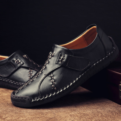 🔥Last Day 70% OFF ⏰Men's Comfy Lightweight Hand Stitching Leather Shoes - Proven Plantar Fasciitis, Foot and Heel Pain Relief