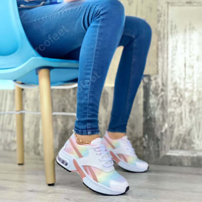 🔥Last Day 70% OFF ⏰2025 Women's Colorful Thick Sole Air Cushion Orthopedic Sneakers - Proven Plantar Fasciitis, Foot and Heel Pain Relief