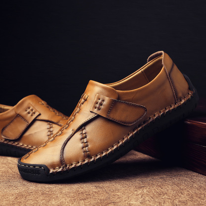 🔥Last Day 70% OFF ⏰Men's Comfy Lightweight Hand Stitching Leather Shoes - Proven Plantar Fasciitis, Foot and Heel Pain Relief