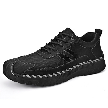 ⏰Promotion - 70% OFF🔥Men's All Season Handcrafted Genuine Leather Outdoors Durable Soft Sole Anti Slip Shoes - Podiatrist Approved Style Recommended