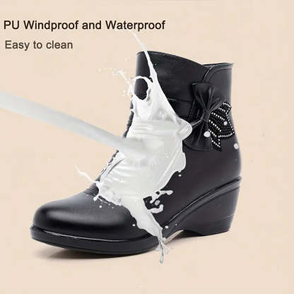 ⏰Promotion - 70% OFF🔥Women's Side Zipper Platform Bowknot Boots - Proven Plantar Fasciitis, Foot and Heel Pain Relief