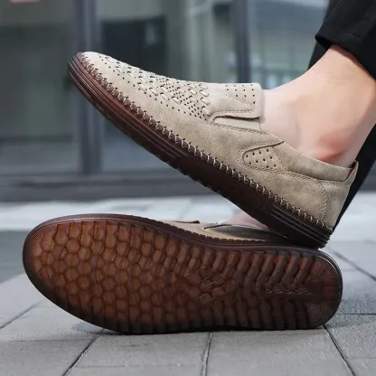 Last day 50% off 🔥Men's genuine leather lightweight breathable casual orthopedic loafers - Breathable And Dry For Healthy Feet