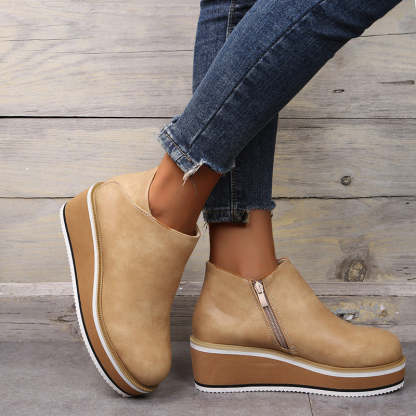 ⏰Promotion - 70% OFF🔥Womens Platform Wedge Ankle Orthopedic Boots - Proven Plantar Fasciitis, Foot and Heel Pain Relief
