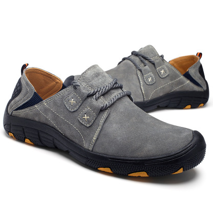 ⏰LIMITED SALE 70% OFF🔥Men's Genuine Leather Outdoor Wear Resistant Non-slip Hiking Shoes - For 20+ Mobility Disorders and Foot Conditions