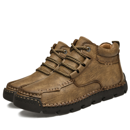 ⏰Big Sale Up To 70%🔥Men's Hand-Sewn Wear-Resistant Waterproof Cowhide Orthopedic Shoes - Effectively Relieves Fatigue And Relaxes Muscles